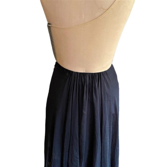 La Famme black nude mesh bodice maxi long gown 4 - Picture 8 of 16